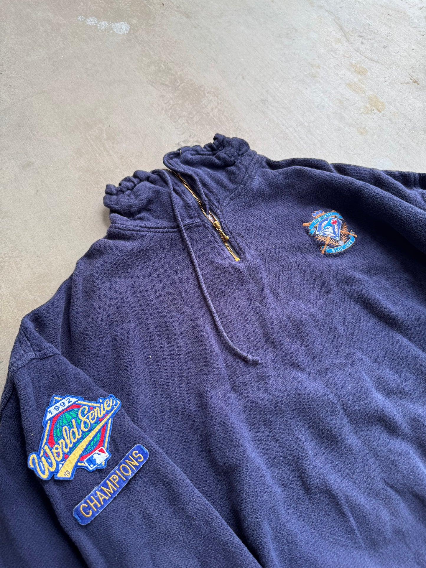 Vintage 1992 Blue Jays quarter zip size S